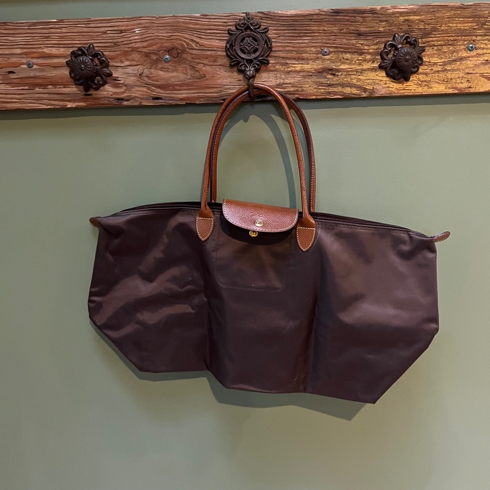Longchamp Lepliage Brown and Tan Tote Bag (Large) - Picture 2 of 7